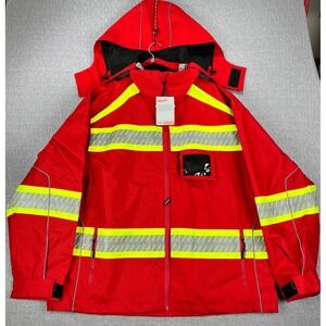 New Kishigo High Visibility Workwear Jacket Men XL Red Reflective Teflon Ripstop